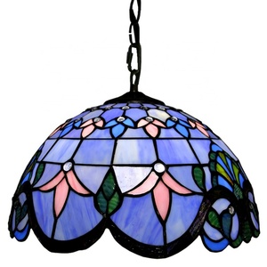 Lámpara Colgante Tiffany de Estilo Barroco Morado de 12 Pulgadas LongHuiJing - Product Image 2