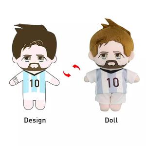 Peluche personnalisée avec logo, poupée humaine, mascotte Lionel Messi, peluches anime personnalisées - Product Image 1