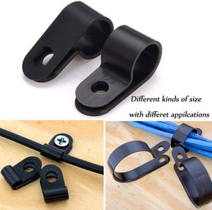 Accesorios para el Hogar, Abrazadera Adhesiva de Nylon para Cables Tipo R, 3/16'', 1/4'', 3/8'', 1/2'', 3/4'', 1'', para Organización de Cables - Product Image 5