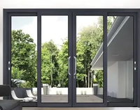 Ventanas y Puertas Corredizas de Aluminio de Bajo Costo, Ventana de Vidrio Templado con Mosquiteras para Casa