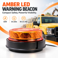Bernsteinfarbenes LED-Warnblinklicht 16W 6 Blitzmodi IP65 Notfall-Stroboskoplicht für LKW Gabelstapler Baufahrzeuge