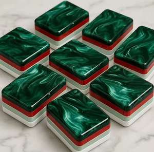 Bestselling Custom Sage Green ABS Water Ripple American Mahjong Set with <b>Folding</b> Legs for 4 Players Modern American Style - Product Image 2