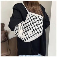 Sac Seau pour Femme Nouvelle Tendance Grande Capacité Écharpe en Soie à Carreaux Vente en Gros Sac Fourre-tout et Sac Bandoulière pour Filles