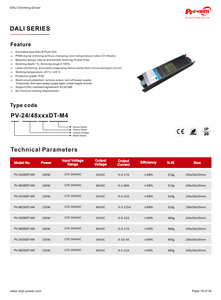Controlador LED CV DALI 2 Push Dimmable sin parpadeo de 100W, 150W, 200W, 250W, 170-264V AC-DC, convertidor de 24V 48V, fuente de alimentación LED IP20 - Product Image 5