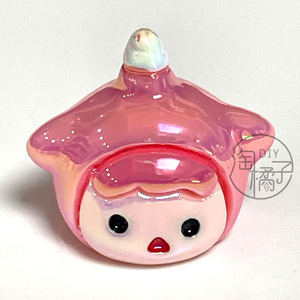 Perle en résine Labubu 3D mignonne 20mm avec revêtement UV, forme irrégulière pour accessoires de bijoux, chaînes de téléphone et porte-clés DIY - Product Image 4