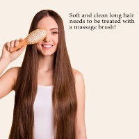 Brosse à cheveux ovale en bambou naturel avec coussin d'air et picots en bois pour stimulation du cuir chevelu et coiffage sans nœuds, logo personnalisé