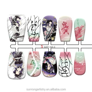 Fournitures en gros pour ongles portables réutilisables, faux ongles à presser avec motifs de dessins animés japonais 2D - Product Image 6