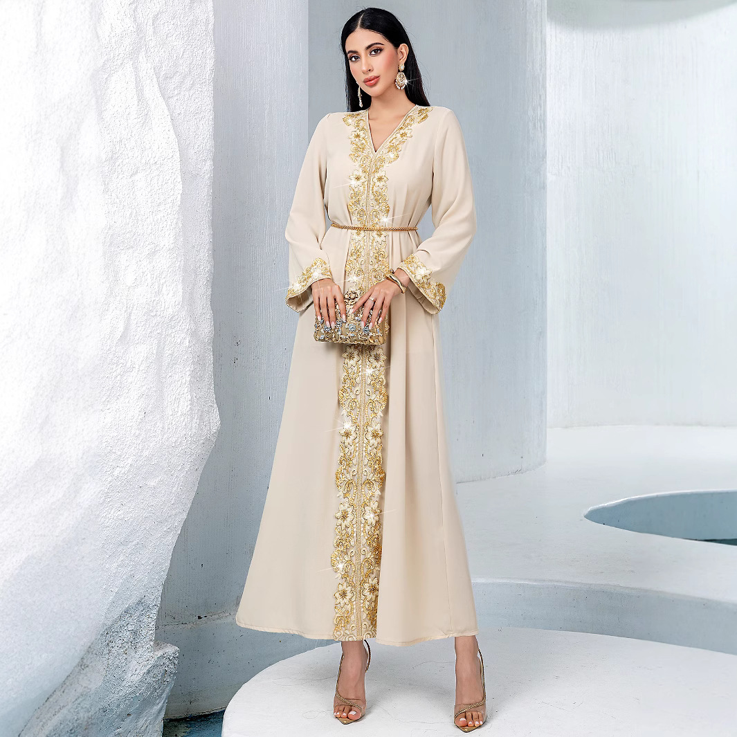 slim fit dress slacks Garbo Dress - Burnished Gold Lace main image 1