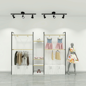 Stainless Steel Metal <strong>Wall</strong> <strong>Mounted</strong> Led Display Shelf <strong>Rack</strong> with Cabinet for Retail Clothes Shop Showcase - Product Image 1