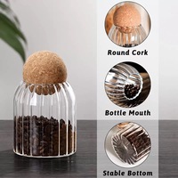 Bocaux alimentaires en verre borosilicate transparent avec couvercles en liège, personnalisables avec logo client, pour thé, noix, bonbons, service et stockage hermétique en cuisine