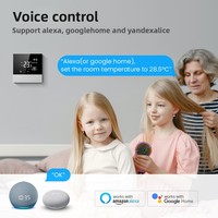 Tuya Akıllı Uzaktan Ses Kontrollü Termostat WiFi Mobil LCD Dokunmatik Sıcaklık Kontrol Cihazı Yerden Isıtma Android PC Oteller Bar