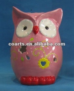 Portavelas de búho de cerámica rosa de nuevo diseño - Product Image 2
