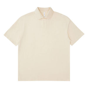 Personnalisé 100% Coton Hommes pour Polo Plus Size Loose Tube Respirant À Manches Courtes Solide Motif Tricoté Tissu Dropshipping - Product Image 4