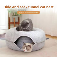 Lit pour chat XL portable en forme de donut, très vendu, en tissu de haute qualité, moderne et luxueux, amovible, lavable, boîte de couchage en carton, tout inclus