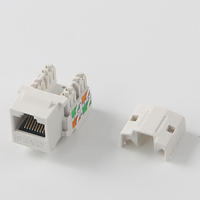 Módulo de Conector Hembra para Panel de Montaje, RJ45 8P8C, Tipo IDC, 90 Grados, Cat.6, UTP, Conector Keystone para Redes