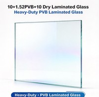 Verre feuilleté sec haute résistance 10+1.52PVB+10 pour une protection de sécurité anti-balles de haut niveau