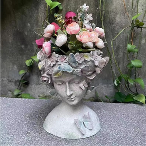 Vaso Scultura a Forma di Volto Umano da 10 Pollici, Fioriera per Decorazione Casa, Ufficio o Esterni/Giardino/Passo/Fiori Secchi - Product Image 5