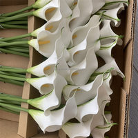 B-668 Bouquet de fleurs de haute qualité pour la fête des mères, fleurs artificielles en lys naturels au toucher réel, tige unique, grands lys blancs