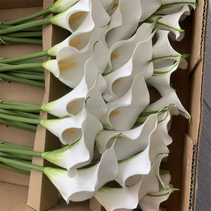 B-668 Ramo de <span class=keywords><strong>Flores</strong></span> de Alta Calidad para el Día de la Madre, Lirios Naturales de Tacto Real, Tallo Único, Lirios Calla Blancos Grandes, <span class=keywords><strong>Flores</strong></span> Artificiales - Product Image 2