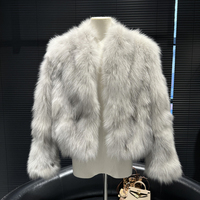 Manteau de fourrure d'hiver décontracté de luxe pour femmes avec veste en fourrure de renard véritable vêtements d'extérieur respirants avec doublure en polyester