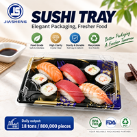 Boîte à sushi en plastique personnalisée avec logo, couvercle anti-buée, barquette d'emballage alimentaire jetable pour restaurant de sushi à emporter