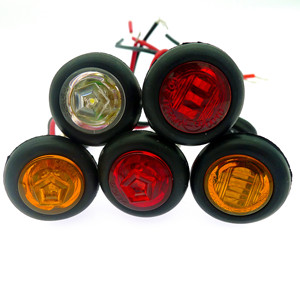 Lampu truk, kualitas led 3/4 "merah untuk truk 12v 24v led lampu truk amber bening lampu trailer lampu led samping lampu tahan air