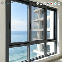 Fenêtres coulissantes en aluminium à double ou triple vitrage trempé, résistantes aux impacts d'ouragan, conformes à la norme CE AS2047, pour balcon