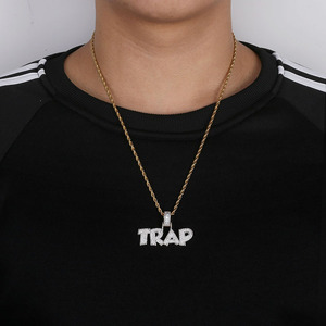 Ciondolo in stile <span class=keywords><strong>rap</strong></span> hip-hop con musica TRAP e piccole pietre di zirconia intarsiate - Product Image 2