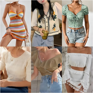 供应商批发女装2024全新上衣混合什锦连衣裙散装包二手服装切割标签库存服装 - Product Image 6