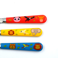 Couverts en argent pour bébé Hôtel Dessert Argenterie Couteau à steak Fourchette Cuillère Fait à la main Enfants Couverts en acier inoxydable Coffret cadeau portable
