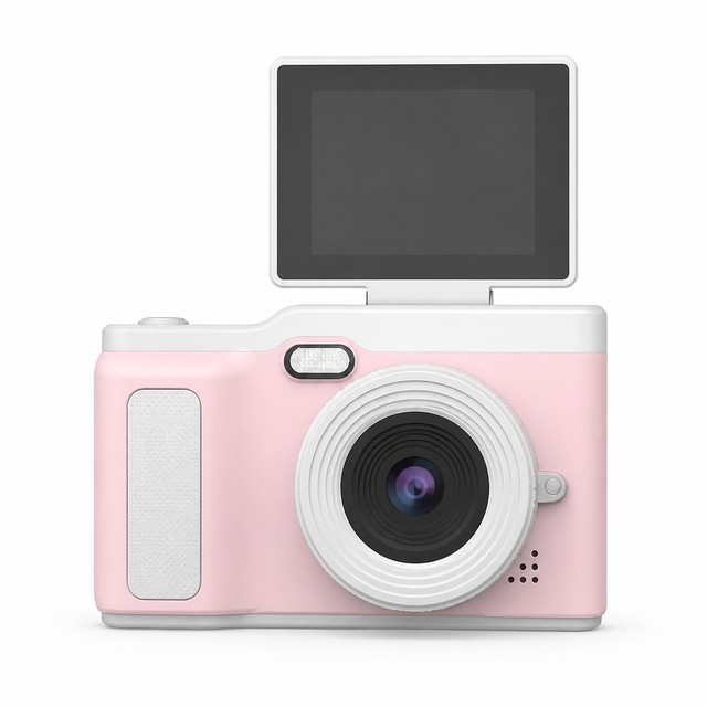 Kids Digital Camera 2.4 IPS Flip Screen Video Recording Selfie Rechargeable Type-C Gift OEM ODM Factory Ages 10-14