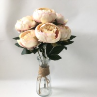 J-05131 Vente en gros de bouquets de fleurs artificielles en soie de style européen simulé, couleur printemps, pour la décoration de la maison, les mariages et les fêtes