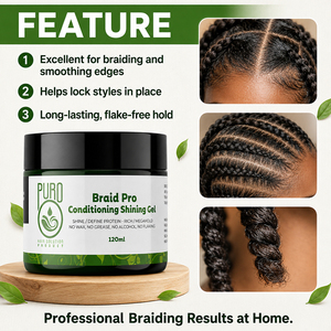 Gel coiffant professionnel pour tresses, tenue forte et lissante pour coiffures protectrices et bords bien définis - Product Image 4