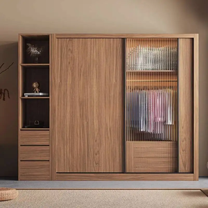 Armoire en bois personnalisée VEYAS, durable, résistante à l'humidité, pour maison moderne, grande capacité de rangement, tiroirs élégants, porte coulissante - Product Image 4