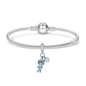 เครื่องประดับลูกปัดจี้ห้อยคอสไตล์สปอร์ตสีเงินสเตอร์ลิง S925แบบทำมือ - Product Image 5