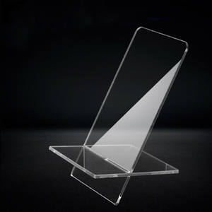 Kunden spezifisches Logo Tragbare abnehmbare Acryl-Tischplatte mit Lazy Bracket Kunststoff-Telefon halter für Werbeaktionen im Karton verpackt - Product Image 1