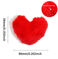 Porte-clés en peluche en forme de cœur en laine créative personnalisée, jouet en peluche rouge, accessoire de sac, porte-clés