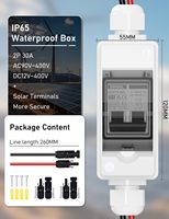 DIHOOL Interrupteur de déconnexion pour panneau solaire, disjoncteur DC non polarisé 4kA 30A bipolaire 120V-240V AC, protection IP65 CE