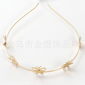 Serre-tête papillon doré en métal, accessoire de fête, style élégant et minimaliste - Product Image 4