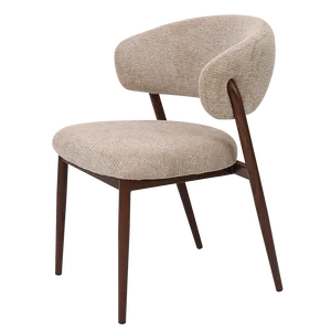 Elegante Sedia da Pranzo Moderna con Schienale Curvo, Rivestimento in Tessuto e Gambe in Metallo - Product Image 2