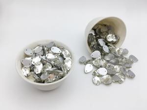 Vetro fai da te all'ingrosso con doppi fori e retro piatto vari stili e forme <span class=keywords><strong>di</strong></span> pietre <span class=keywords><strong>di</strong></span> cristallo cucite a mano per scarpe capi - Product Image 6