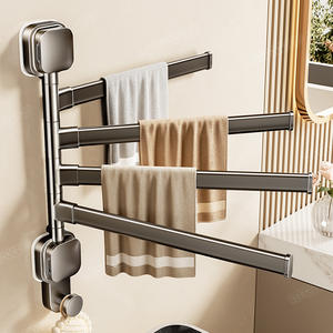 Porte-serviettes mural pliable à ventouse Blue Vine, 4 barres, sans perçage, pour salle de bain - Product Image 3