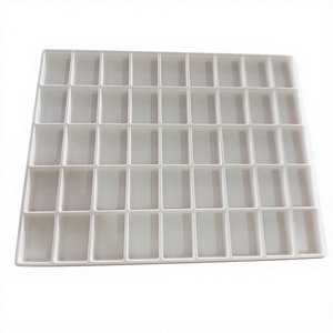 Barquette de rangement blanche classique écologique à 50 compartiments, rectangulaire, jetable, en PVC de qualité alimentaire et médicale - Product Image 3