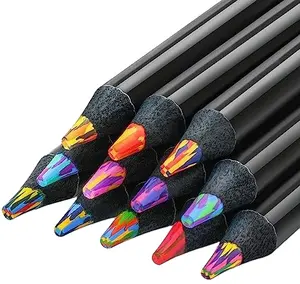 Offre Spéciale 8 12 pièces couleurs mélangées Jumbo arc-en-ciel crayons de couleur crayons multicolores pour Art dessin coloriage croquis