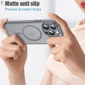 Cho <span class=keywords><strong>iPhone</strong></span> 15 Pro Max 2024 New Glass Ống kính bảo vệ điện thoại trường hợp 14 cộng với 13 12 11 Matte mờ từ tính không dây phí Bìa - Product Image 3