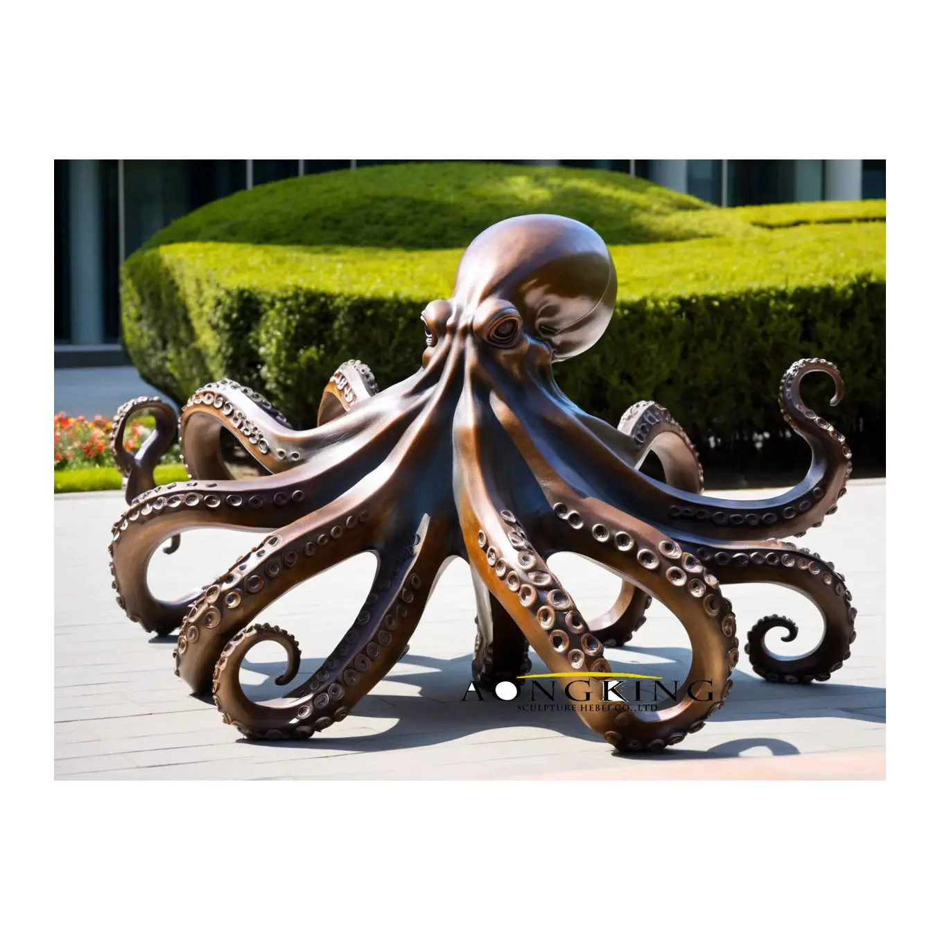 Büyük deniz hayvan heykelleri yüksek kaliteli bakır bronz ahtapot heykel