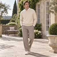 Pull en laine pour homme, fabriqué sur mesure, texture premium, chaud, respirant, hiver, 100% laine