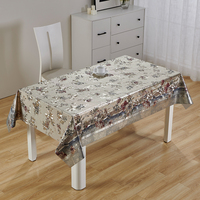 Nappe en PVC métallisé RNPT motif feuilles d'automne, avec support tissé, anti-taches et facile à nettoyer pour table à manger