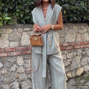 Conjunto de Ropa Casual de Verano para Mujer, Camiseta sin Mangas Holgada con Pantalones de Cintura Alta - Product Image 2