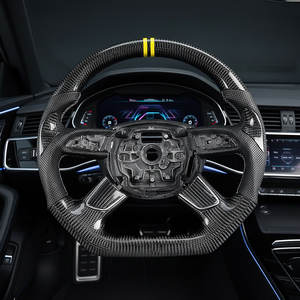 Volante Deportivo de Carreras de Cuatro Radios de Fibra de Carbono y Cuero Personalizado para <span class=keywords><strong>Audi</strong></span> A6/A3/<span class=keywords><strong>A4</strong></span>/A8/TTRS - Accesorio de Mejora para Automóviles <span class=keywords><strong>Audi</strong></span> - Product Image 2